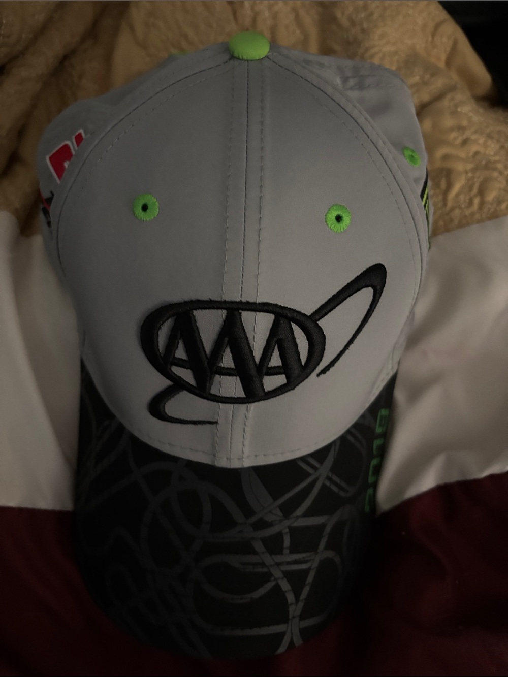 Embroidered Gray & Black Men's Baseball Cap with Lime Accents